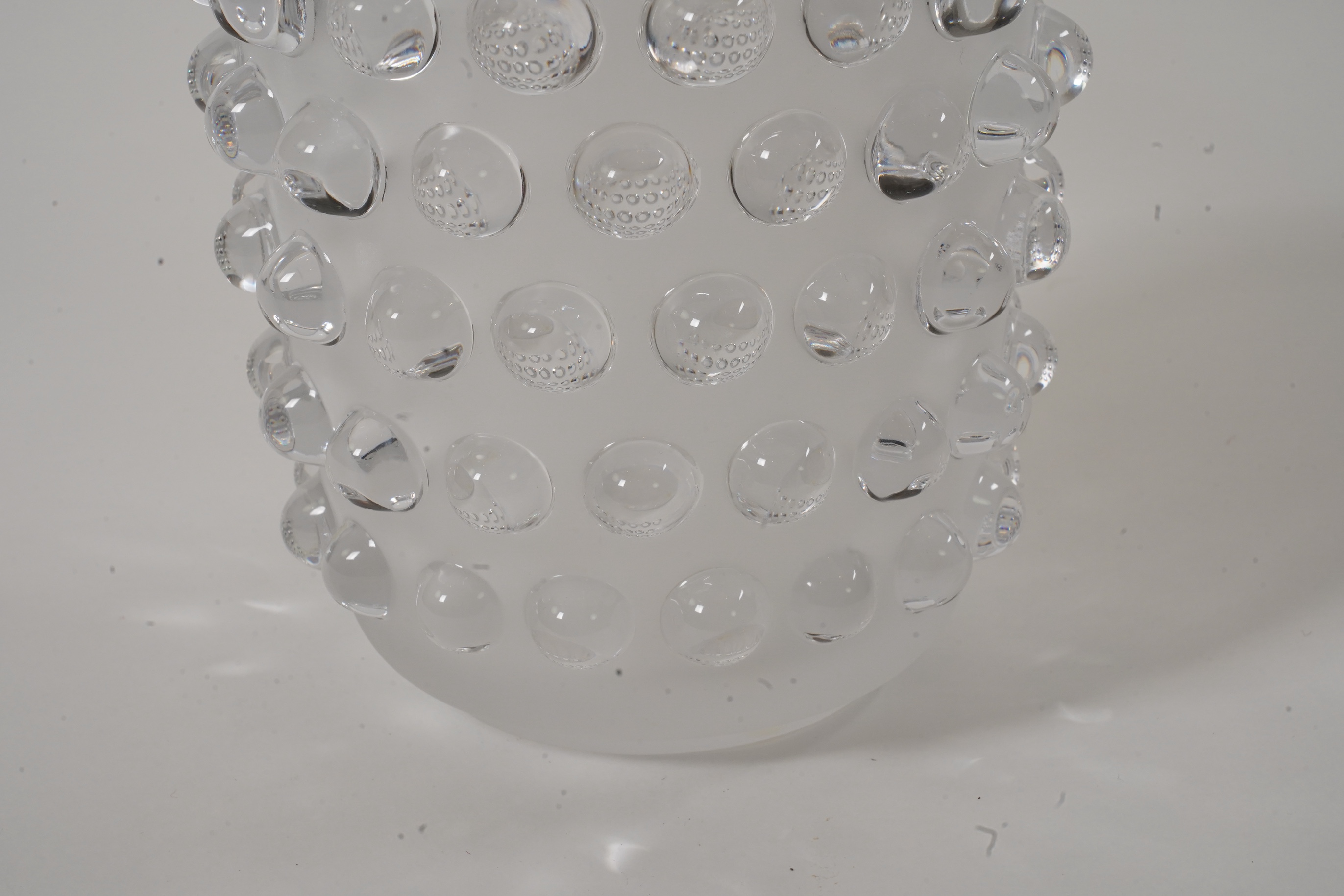 Lalique, France: A clear and frosted glass 'Mossi' vase